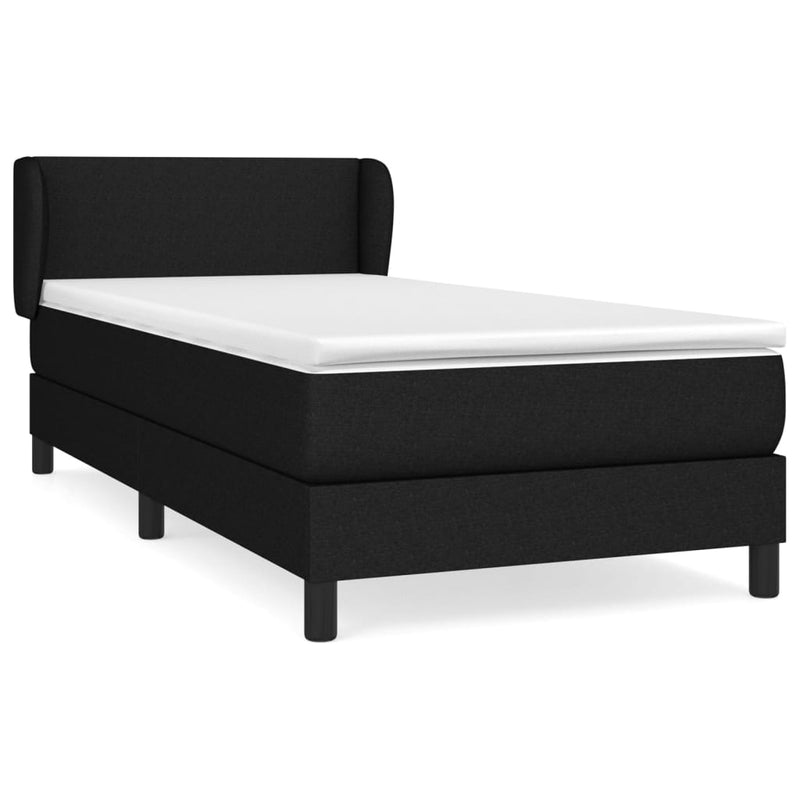 vidaXL fekete szövet rugós ágy matraccal 100 x 200 cm