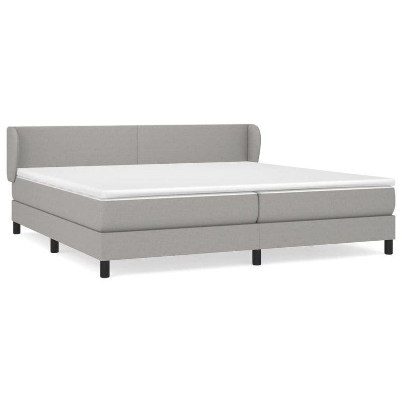 vidaXL világosszürke szövet rugós ágy matraccal 200 x 200 cm