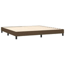 vidaXL sötétbarna szövet rugós ágy matraccal 200 x 200 cm