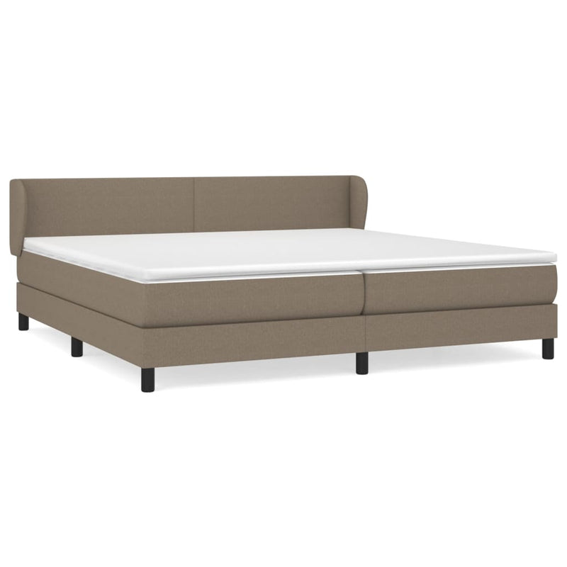 vidaXL tópszínű szövet rugós ágy matraccal 200 x 200 cm