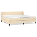 vidaXL krémszínű szövet rugós ágy matraccal 200 x 200 cm