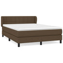 vidaXL sötétbarna szövet rugós ágy matraccal 140 x 190 cm