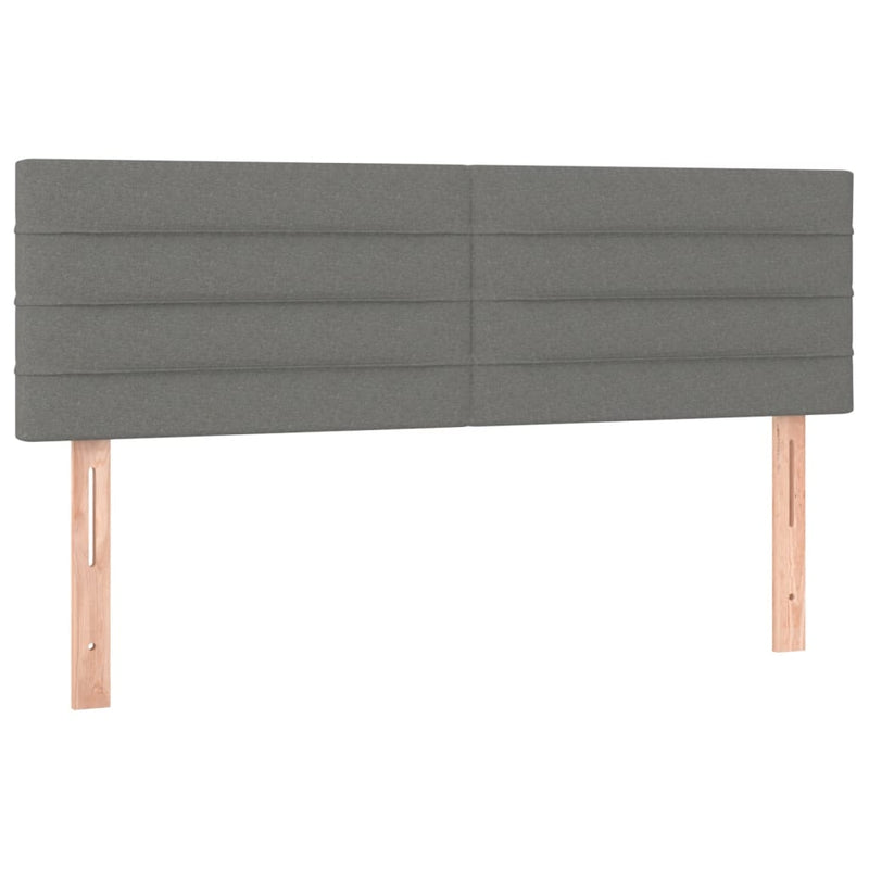 vidaXL sötétszürke szövet rugós ágy matraccal 140 x 190 cm