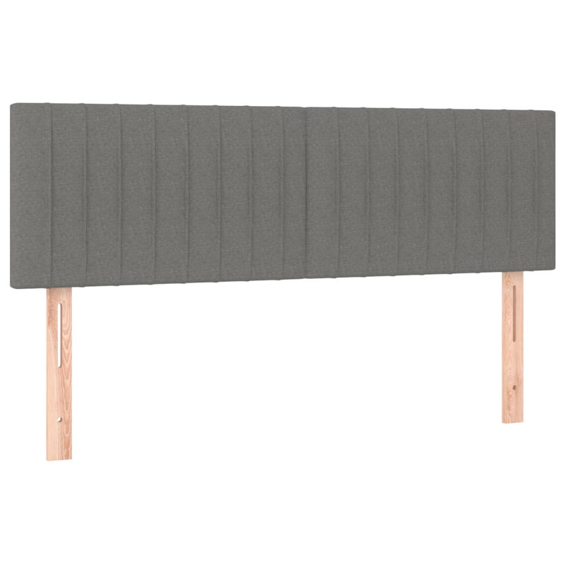vidaXL sötétszürke szövet rugós ágy matraccal 140 x 190 cm