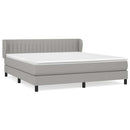 vidaXL világosszürke szövet rugós ágy matraccal 160 x 200 cm