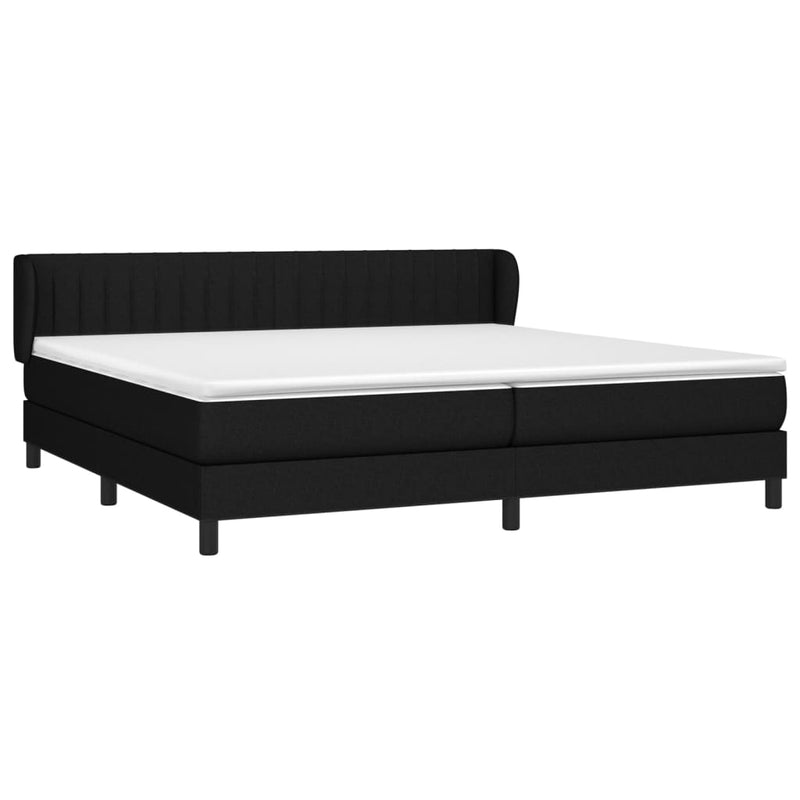 vidaXL fekete szövet rugós ágy matraccal 200 x 200 cm