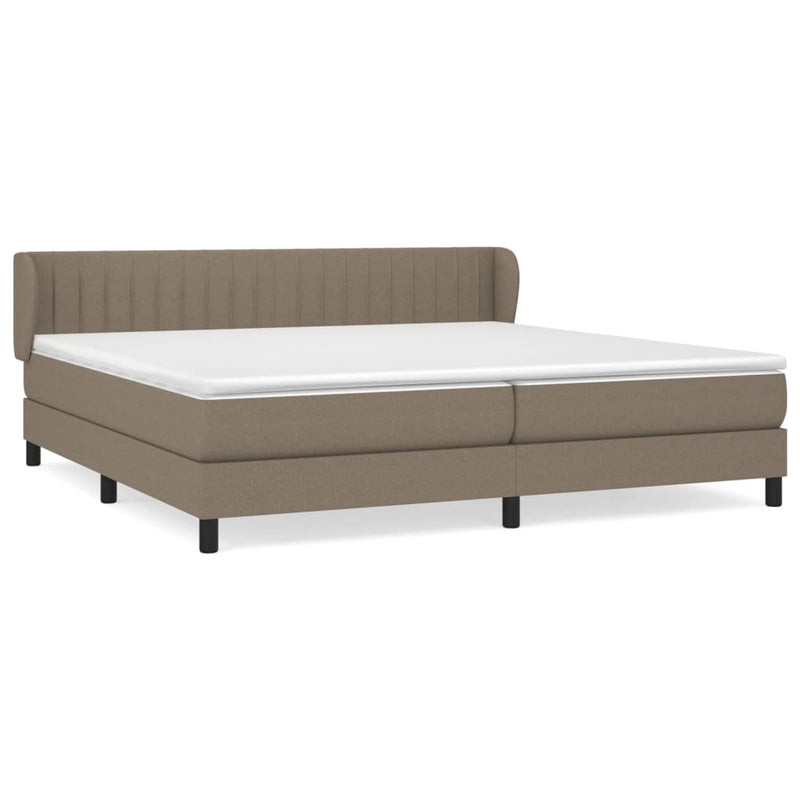 vidaXL tópszínű szövet rugós ágy matraccal 200 x 200 cm