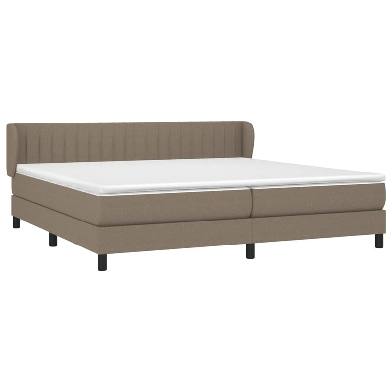 vidaXL tópszínű szövet rugós ágy matraccal 200 x 200 cm