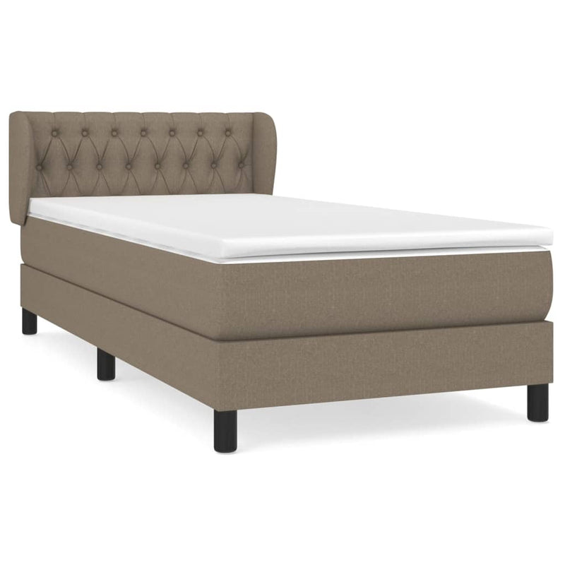 vidaXL tópszínű szövet rugós ágy matraccal 100 x 200 cm