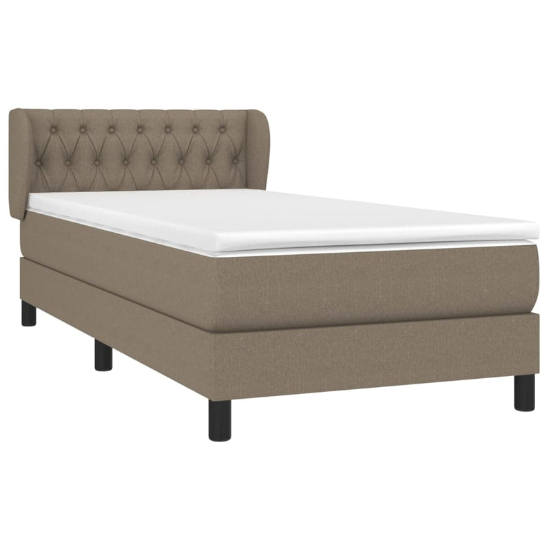 vidaXL tópszínű szövet rugós ágy matraccal 100 x 200 cm