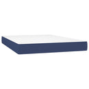 vidaXL kék szövet rugós ágy matraccal 140 x 190 cm