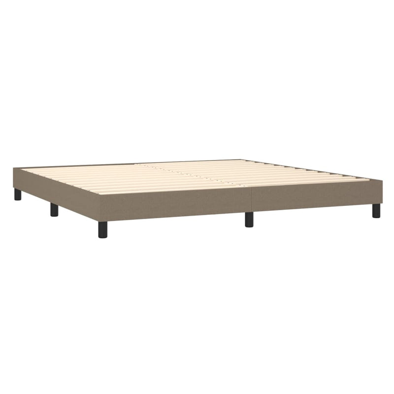 vidaXL tópszínű szövet rugós ágy matraccal 200 x 200 cm