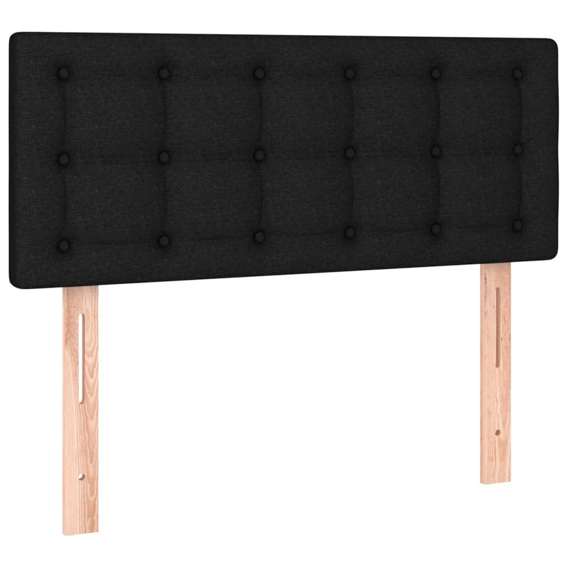 vidaXL fekete szövet rugós ágy matraccal 90x190 cm