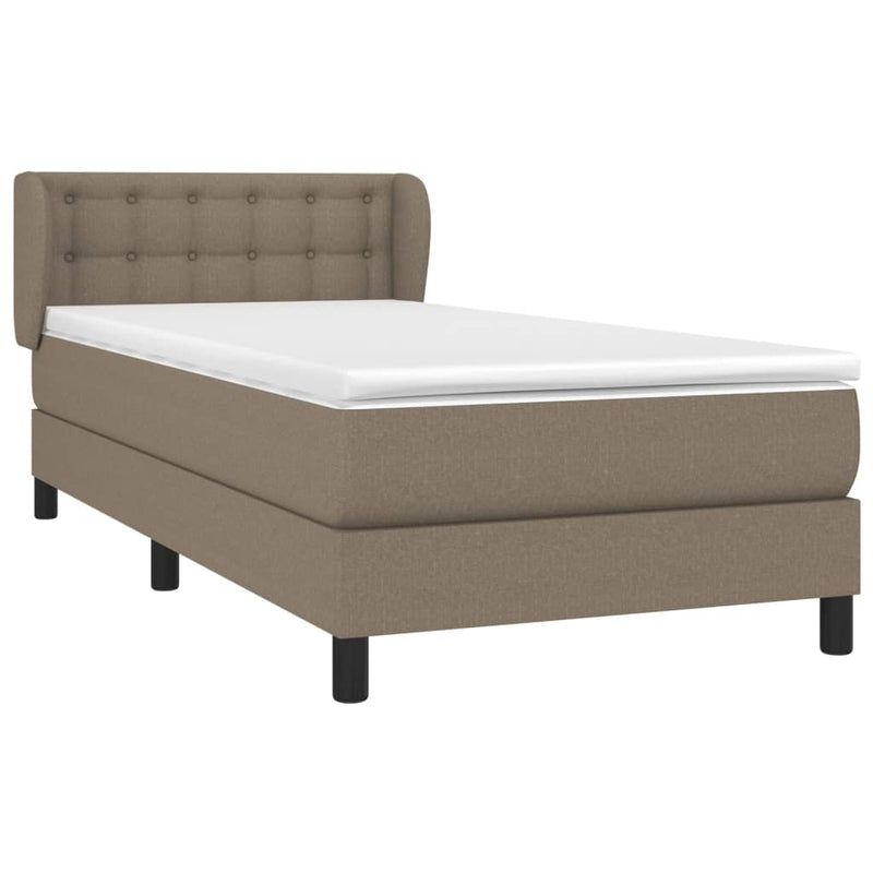 vidaXL tópszínű szövet rugós ágy matraccal 100 x 200 cm