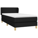 vidaXL fekete szövet rugós ágy matraccal 90x200 cm