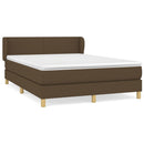 vidaXL sötétbarna szövet rugós ágy matraccal 140 x 190 cm
