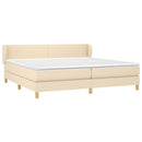vidaXL krémszínű szövet rugós ágy matraccal 200 x 200 cm
