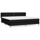 vidaXL fekete szövet rugós ágy matraccal 200 x 200 cm