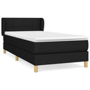vidaXL fekete szövet rugós ágy matraccal 90x190 cm