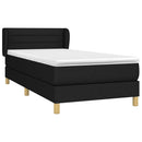 vidaXL fekete szövet rugós ágy matraccal 90x200 cm