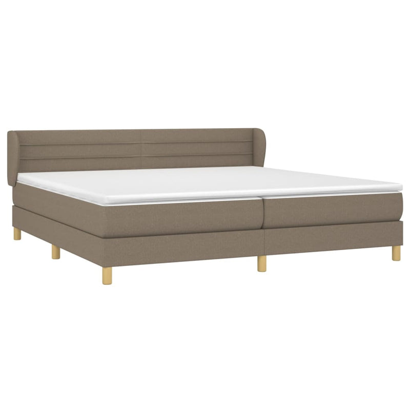 vidaXL tópszínű szövet rugós ágy matraccal 200 x 200 cm