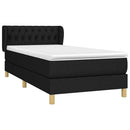 vidaXL fekete szövet rugós ágy matraccal 90x200 cm