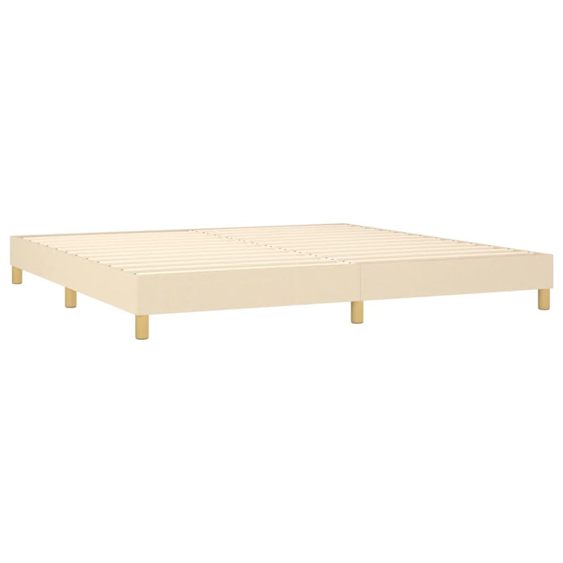 vidaXL krémszínű szövet rugós ágy matraccal 200 x 200 cm