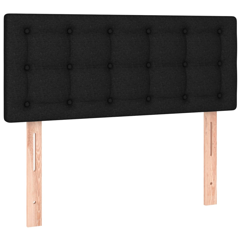 vidaXL fekete szövet rugós ágy matraccal 90x200 cm