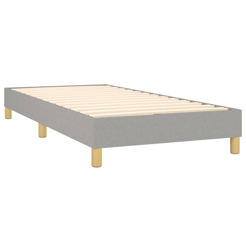 vidaXL világosszürke szövet rugós ágy matraccal 100 x 200 cm