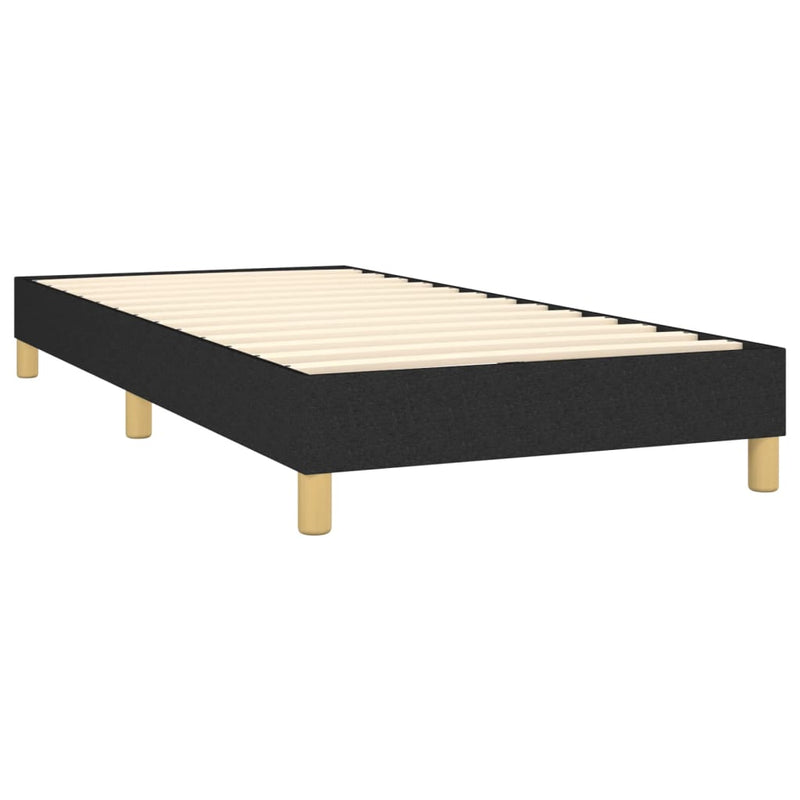 vidaXL fekete szövet rugós ágy matraccal 100 x 200 cm