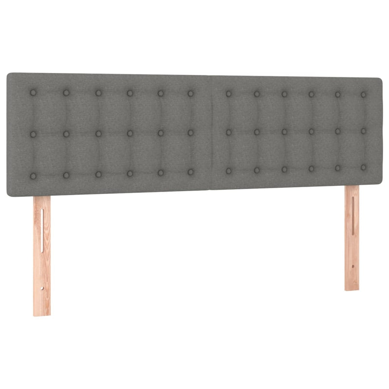 vidaXL sötétszürke szövet rugós ágy matraccal 140 x 190 cm