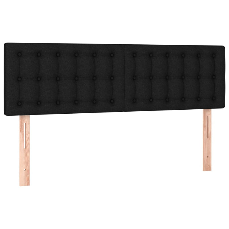 vidaXL fekete szövet rugós ágy matraccal 140 x 200 cm