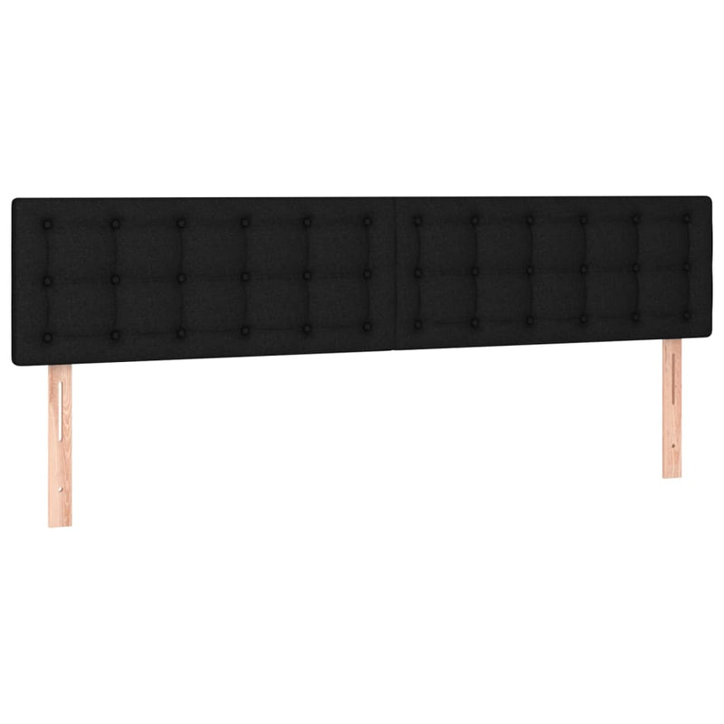 vidaXL fekete szövet rugós ágy matraccal 200 x 200 cm