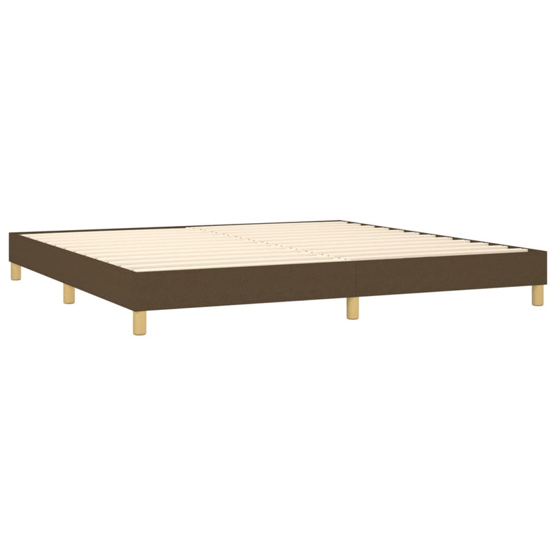vidaXL sötétbarna szövet rugós ágy matraccal 200 x 200 cm