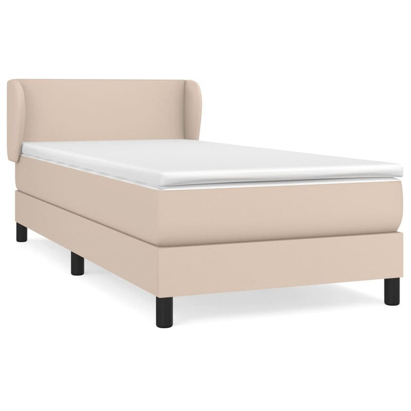 vidaXL cappuccino színű műbőr rugós ágy matraccal 80 x 200 cm