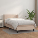 vidaXL cappuccino színű műbőr rugós ágy matraccal 80 x 200 cm