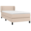 vidaXL cappuccino színű műbőr rugós ágy matraccal 90 x 190 cm