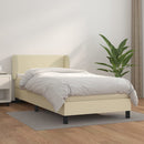 vidaXL krémszínű műbőr rugós ágy matraccal 100 x 200 cm