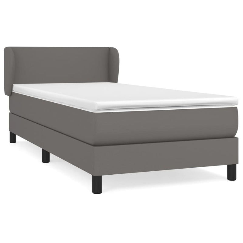 vidaXL szürke műbőr rugós ágy matraccal 100 x 200 cm