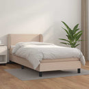 vidaXL cappuccino színű műbőr rugós ágy matraccal 100 x 200 cm