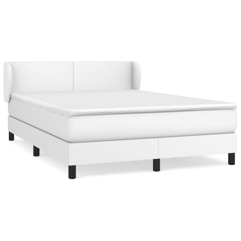 vidaXL fehér műbőr rugós ágy matraccal 140x190 cm