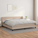 vidaXL cappuccino színű műbőr rugós ágy matraccal 200 x 200 cm
