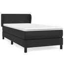 vidaXL fekete műbőr rugós ágy matraccal 90x190 cm