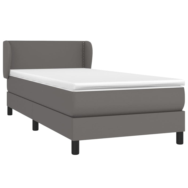 vidaXL szürke műbőr rugós ágy matraccal 100 x 200 cm