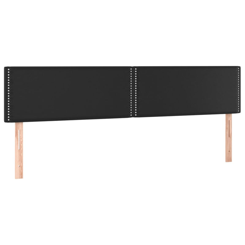 vidaXL fekete műbőr rugós ágy matraccal 180 x 200 cm