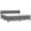 vidaXL szürke műbőr rugós ágy matraccal 200 x 200 cm