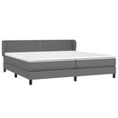 vidaXL szürke műbőr rugós ágy matraccal 200 x 200 cm