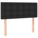 vidaXL fekete műbőr rugós ágy matraccal 80 x 200 cm