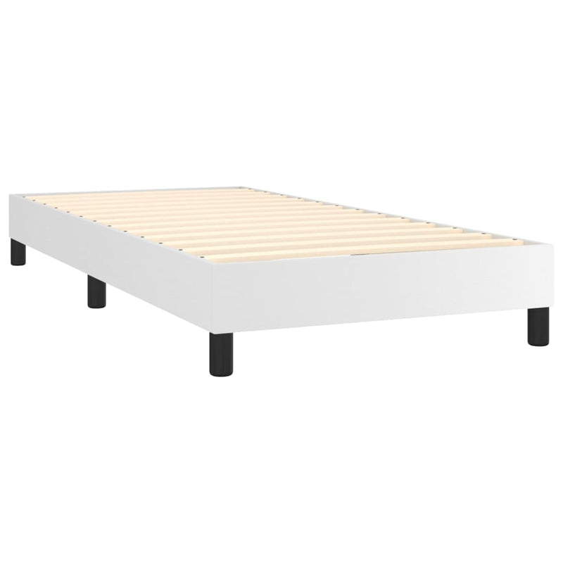 vidaXL fehér műbőr rugós ágy matraccal 80 x 200 cm