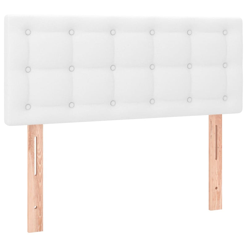 vidaXL fehér műbőr rugós ágy matraccal 80 x 200 cm